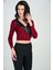 Kadın Bordo Kruvaze Rıbana Bluz Blz31022 1