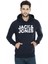 Hood Corp Logo Erkek Lacivert Kapüşonlu Sweatshirt 3