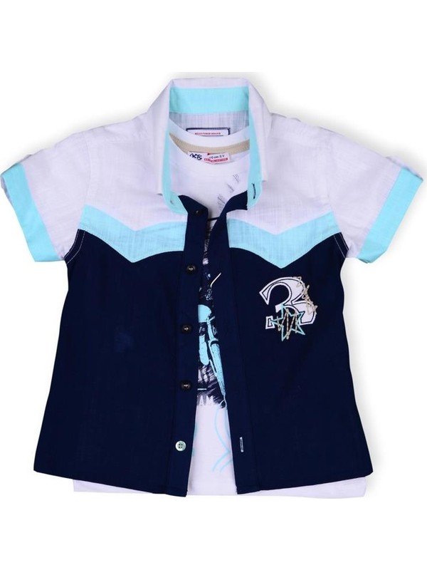 Kts Baby 4216 3 Işlemeli Gömlek Baskılı Body Erkek Çocuk Giyim