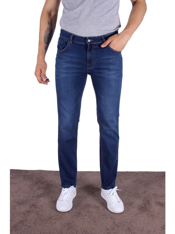 Danlifit Dark Blue Yipratmasiz Krinkilli Likrali Erkek Kot Fiyati