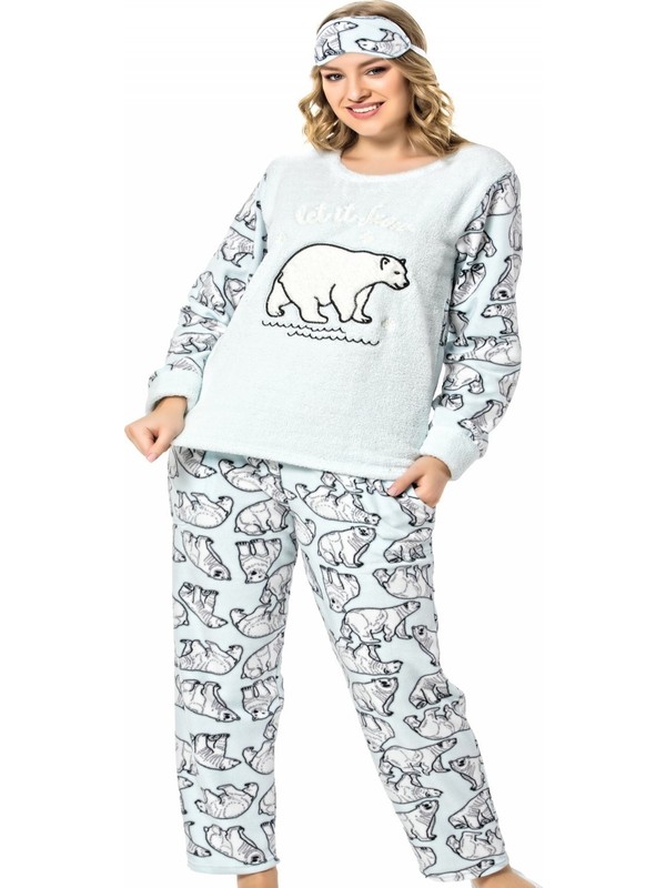Pijamaevi Rainy Desenli Kadin Pelus Pijama Takimi Fiyati