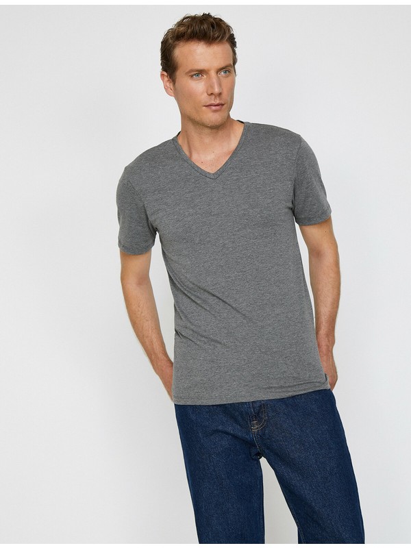 Siyah Erkek Polo Yaka Kisa Kollu Slim Fit Basic Tisort 9yam12133lk999 Koton