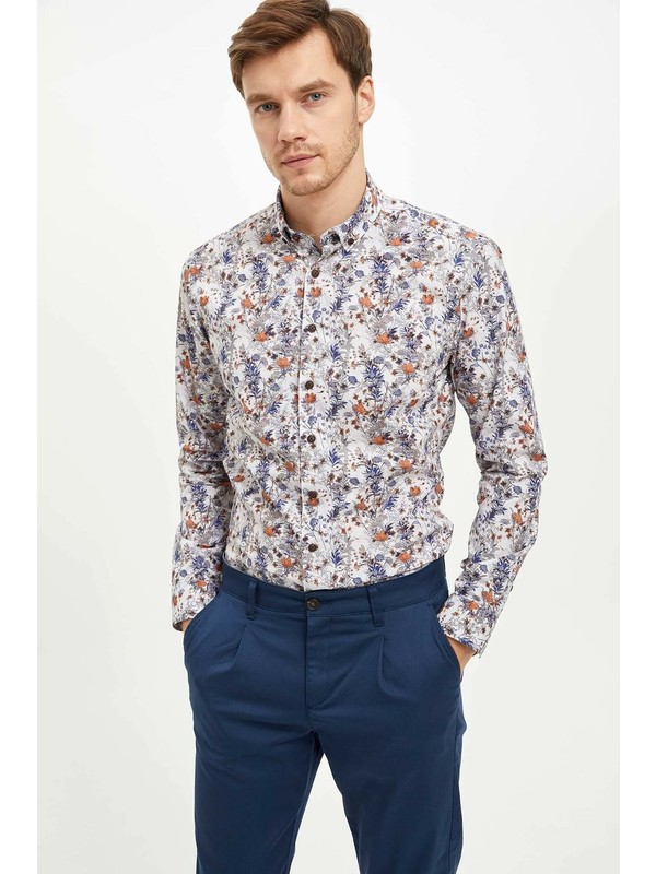 Defacto Erkek Desenli Slim Fit Gomlek Fiyati Taksit Secenekleri