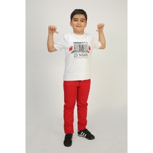 Toontoy Unisex Çocuk 23 Nisan Anıtkabir Baskılı T-Shirt