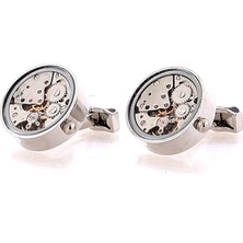 Omark Cotton Watch Silver Saat Mekanizmalı Kol Düğmesi
