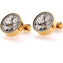 Omark Cotton Watch Gold Saat Mekanizmalı Kol Düğmesi