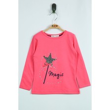 Toontoy Kız Çocuk Pullu Yıldız Nakışlı Sweatshirt