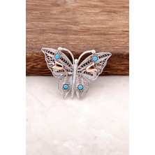 Sümer Telkari Kelebek Tasarım Elişi Telkari Gümüş Broş 287