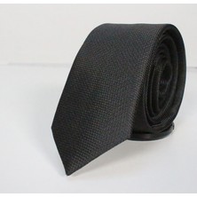 Varetta Dar Kesim Kuşgözü Desen Siyah Kravat