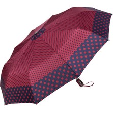 Snotline Kadın Şemsiye Mini Lacivert Puantiyeli Bordo 225L