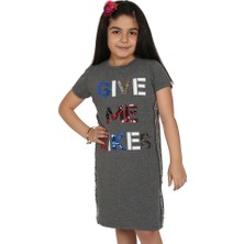 Toontoy Kız Çocuk Gıve Me Pul Nakışlı Elbise