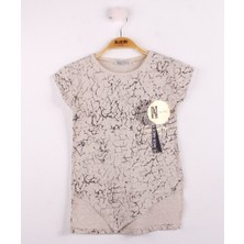 Toontoy Kız Çocuk Göğsü Şerit Aksesuarlı T-Shirt