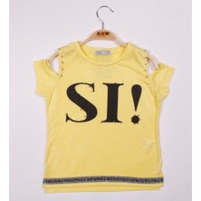 Toontoy Kız Çocuk Sı Baskılı Şeritli T-Shirt