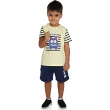 Toontoy Erkek Çocuk Canavar Baskılı Şortlu Takım