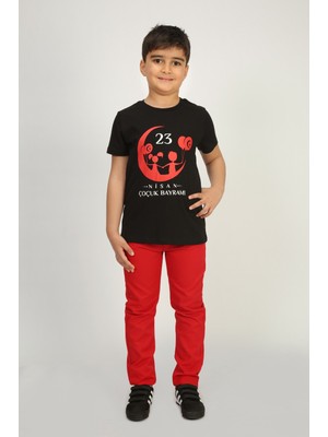 Toontoy Unisex Çocuk 23 Nisan Baskılı T-Shrit
