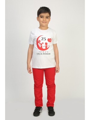 Toontoy Unisex Çocuk 23 Nisan Baskılı T-Shrit