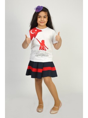 Toontoy Unisex Çocuk 23 Nisan Bayraklı T-Shirt