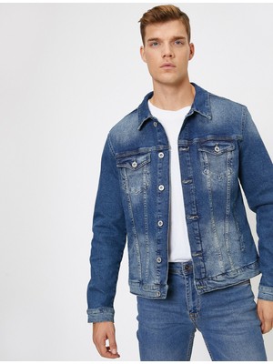 Koton Erkek Cep Detaylı Jean Ceket