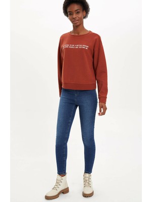 DeFacto Yazı Baskılı Sweatshirt M3658AZ19WN