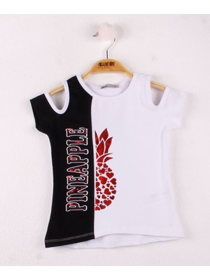Toontoy Kız Çocuk Pineapple Nakış T-Shirt