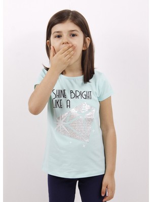 Toontoy Kız Çocuk Elmas Taş Nakışlı T-Shirt