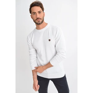 Tena Moda Erkek Beyaz Bisiklet Yaka Basic Triko Kazak 9KETRWE5000