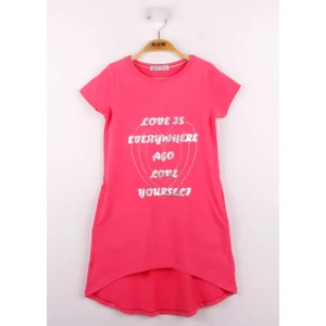 Kız Çocuk Yazı Baskılı Elbise