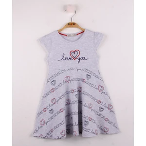 Kız Çocuk Kalp Baskılı Elbise