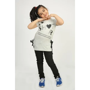 Kız Çocuk Yandan Biyeli T-shirt