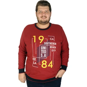 Büyük Beden Erkek Sweatshirt Beach City 19136 Bordo