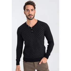 Düğme Detaylı Erkek Triko Kazak