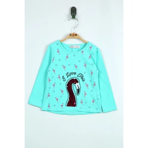 Kız Bebek Flamingo Nakışlı Sweatshirt