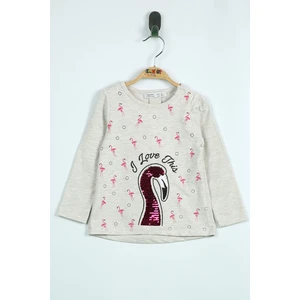 Kız Bebek Flamingo Nakışlı Sweatshirt