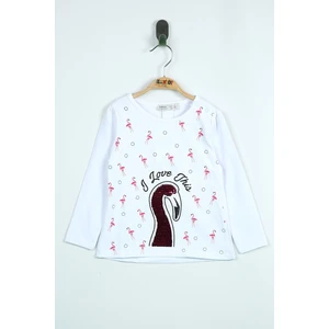Kız Bebek Flamingo Nakışlı Sweatshirt