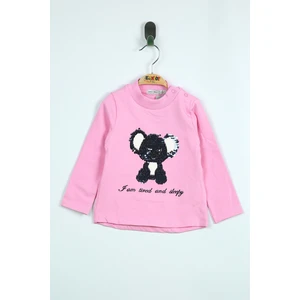 Kız Bebek Panda Nakışlı Sweatshirt
