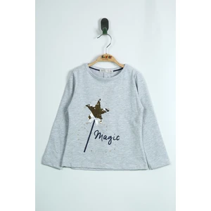 Kız Çocuk Pullu Yıldız Nakışlı Sweatshirt