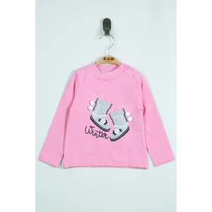 Kız Bebek Ayakkabı Nakışlı Sweatshirt