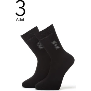 3'lü Erkek Konçta Ekose Desenli Çorap 4409-A3