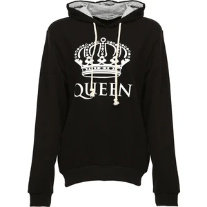 Siyah Queen Kapüşonlu Kadın  Sweatshirt