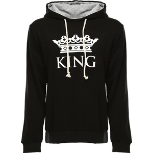 Siyah King Kapüşonlu Erkek Sweatshirt