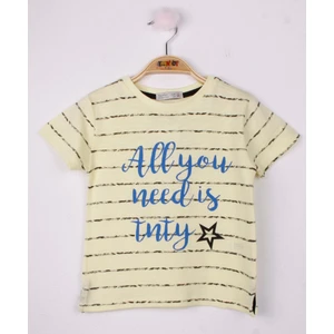 Erkek Çocuk Çizgili Always Baskılı T-Shirt