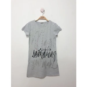 Kız Çocuk Yazı İnci Taşlı Elbise