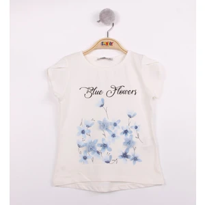 Kız Çocuk Çiçek Aksesuarlı T-Shirt