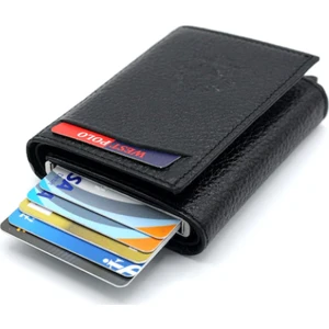 West Polo Clup Mekanizmalı Deri Cüzdan Kartlık