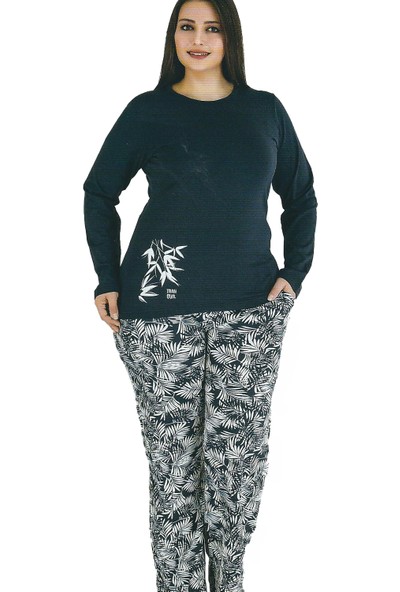 Berland 3101 Kadın Büyük Boy Kışlık Pijama Takım