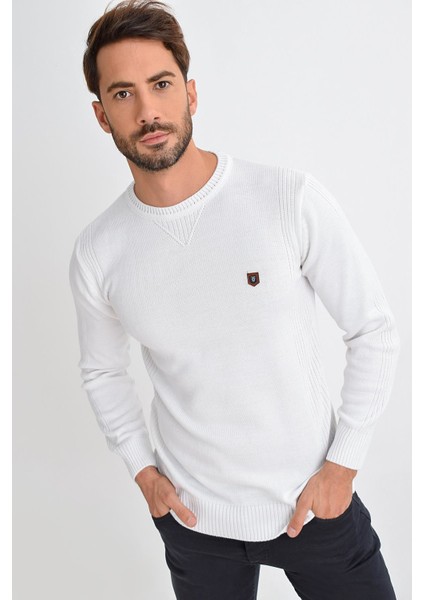 Tena Moda Erkek Beyaz Bisiklet Yaka Basic Triko Kazak 9KETRWE5000 fiyatları