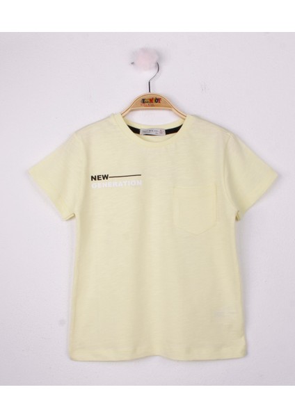 Erkek Çocuk Cep Baskılı T-shirt