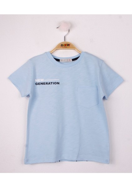 Erkek Çocuk Cep Baskılı T-shirt