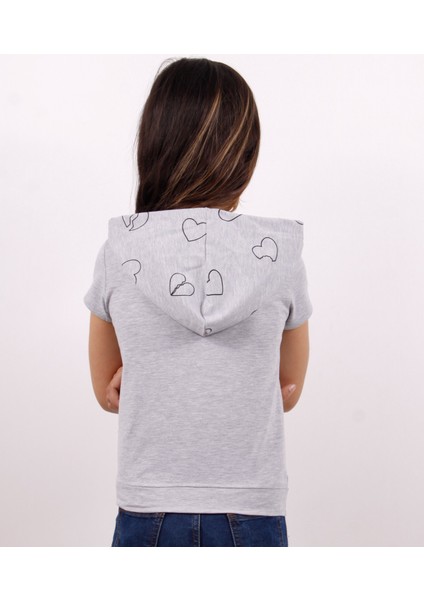 Kız Çocuk Kapüşonlu Varak Baskılı T-shirt fiyatları