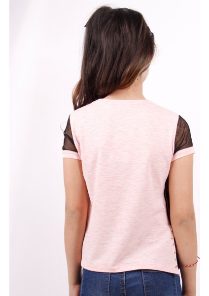 Kız Çocuk Shine Yıldız Baskılı Kol Kısmı Fileli T-shirt fiyatları